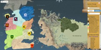 Harta pentru Game of Thrones